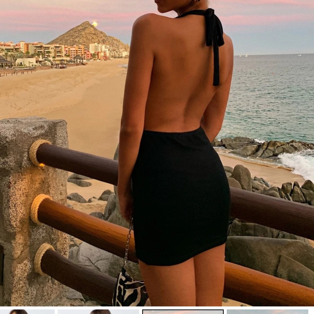 Princess Polly the ray mini dress black